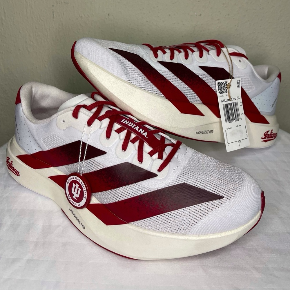 RARE New Adidas NCAA Adizero EVO SL Indiana Hoosiers Men’s Running Shoes sz 9.5